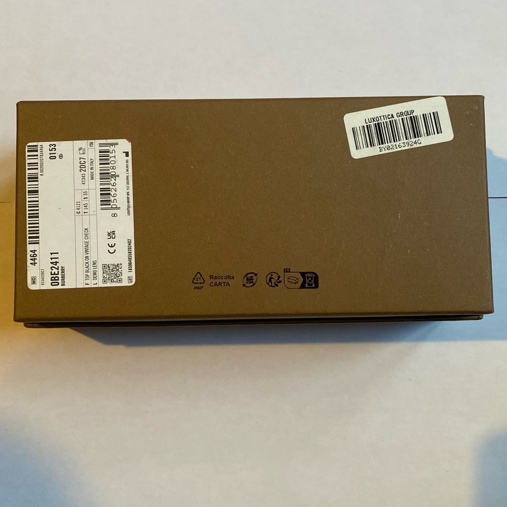 Burberry OBE2411 Eyeglasses Black on Vintage Check – New w/ Box (55-18-145) - Picture 9 of 10